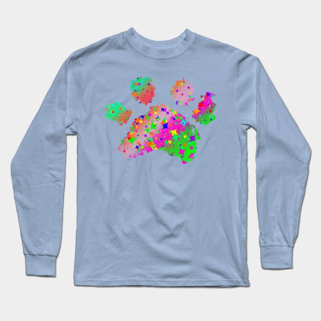 Sparkle paw print design Long Sleeve T-Shirt by Gavlart